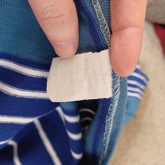 Vintage 1960s Mod Boat Neck Shift Dress Resort Nautical Blue Stripes Cap Sleeve - Picture 13 of 13